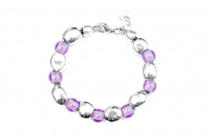Pulsera Lila y Plata