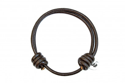 Pulsera Nudos Cuero Sencilla