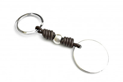 Llavero Redondo Grande Bola Plata