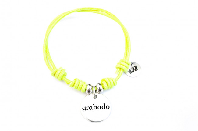 Pulsera cuero nudos corredizos con...