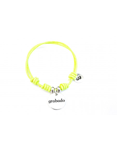 Pulsera cuero nudos corredizos con medalla