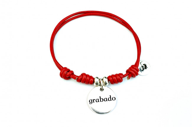 Pulsera cuero nudos corredizos con...