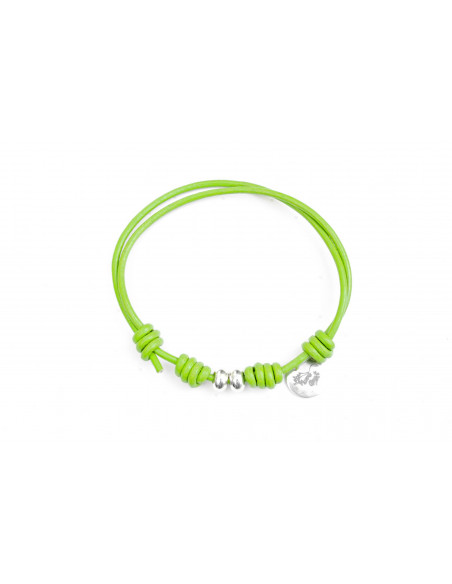 Pulsera cuero nudos corredizos