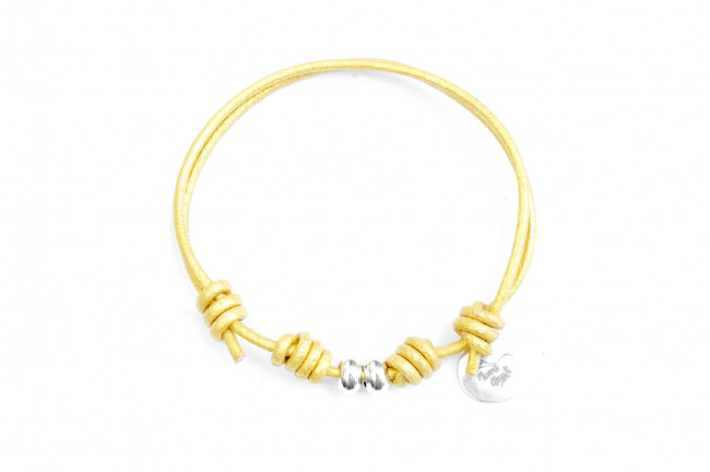 Pulsera cuero nudos corredizos