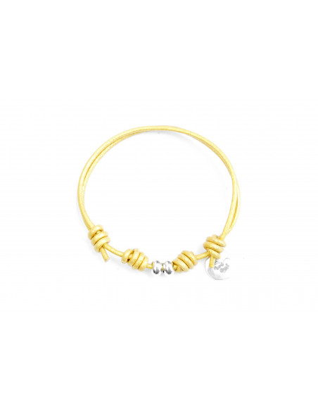 Pulsera cuero nudos corredizos