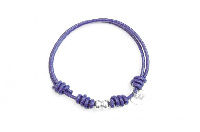 Pulsera cuero nudos corredizos