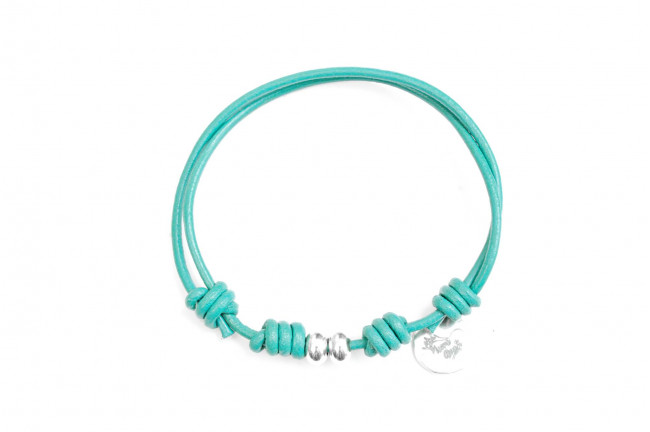 Pulsera cuero nudos corredizos