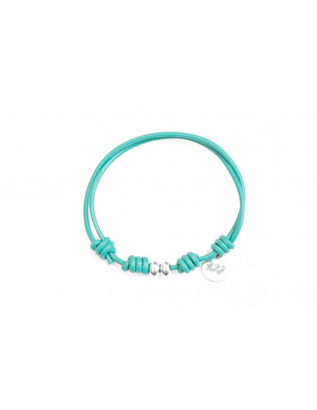Pulsera cuero nudos corredizos