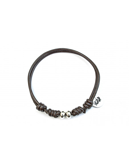 Pulsera cuero nudos corredizos