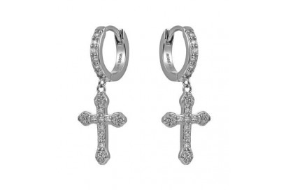 Pendientes cruz circonita