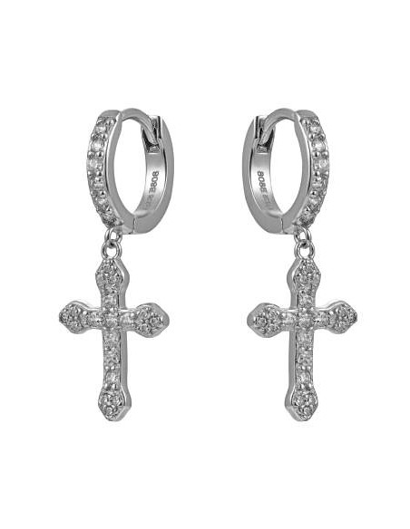 Pendientes cruz circonita