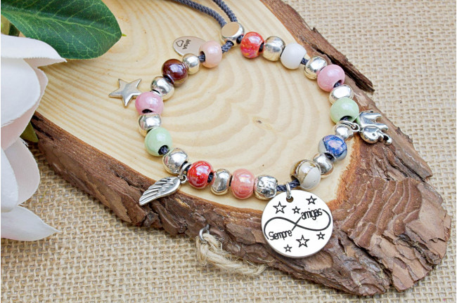 Pulsera bolitas Siempre amigas