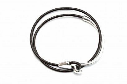 Pulsera Cuero con barra Rígida