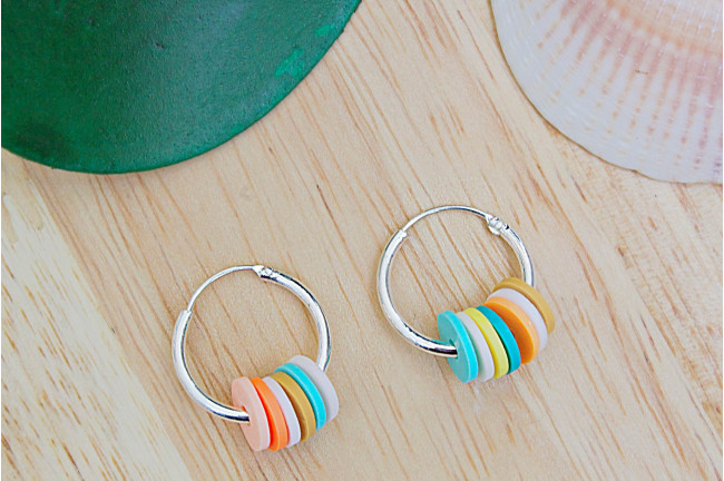 Pendientes aro Discos- Cálidos