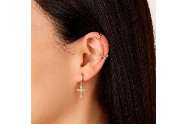 Pendientes cruz circonita