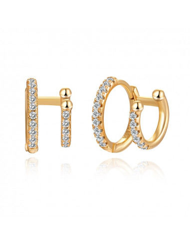 Ear Cuff Doble Oro y Circonitas (unidad)