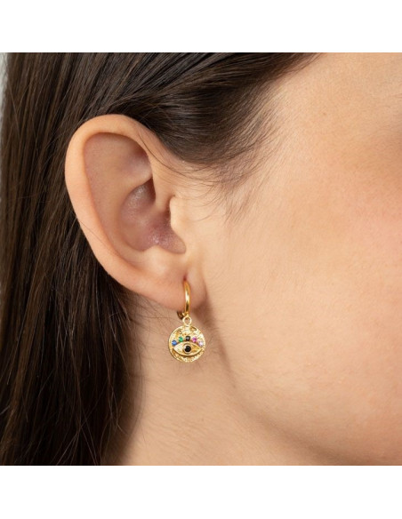 Pendientes ojo Horus y Circonitas