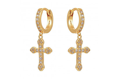 Pendientes cruz circonita