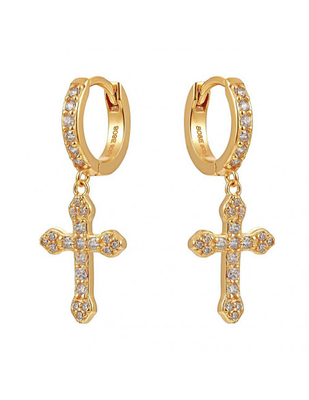 Pendientes cruz circonita