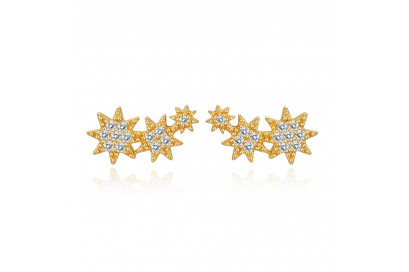 Pendientes oro triple star