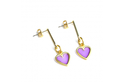 Pendientes lila heart