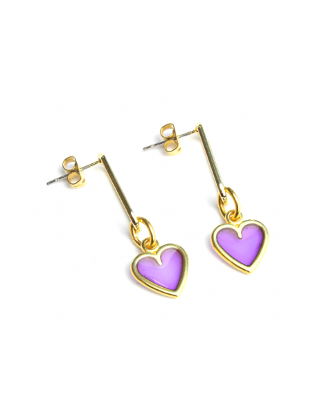 Pendientes lila heart