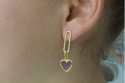 Pendientes lila heart 2