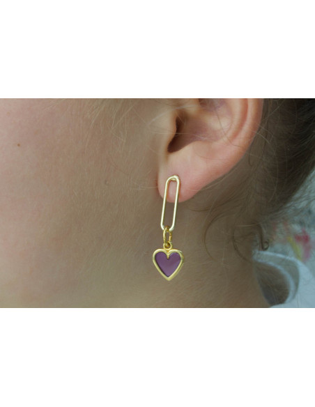 Pendientes lila heart