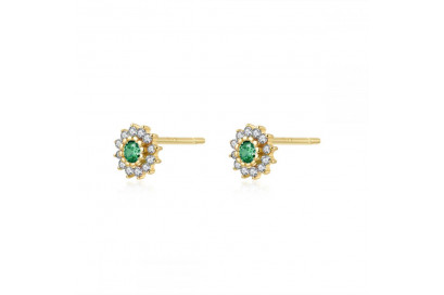 Pendientes mini roseta emerald
