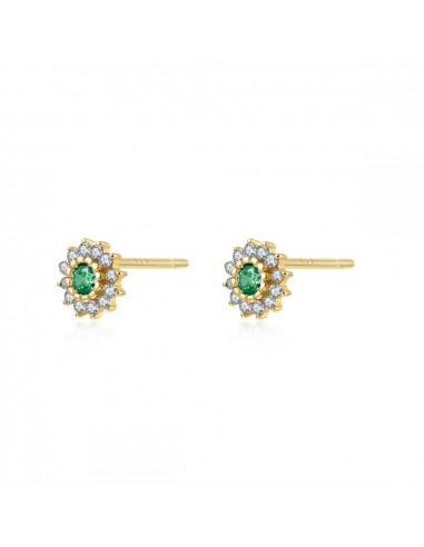 Pendientes mini roseta emerald