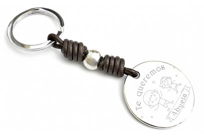 Llavero Redondo Grande Bola Plata 2