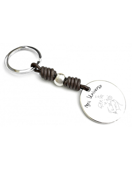 Llavero Redondo Grande Bola Plata