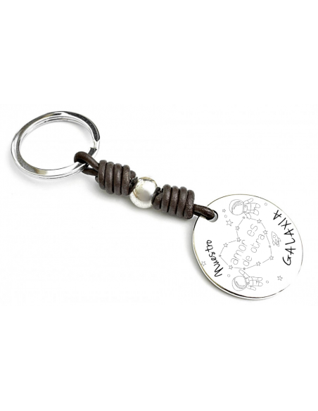 Llavero Redondo Grande Bola Plata