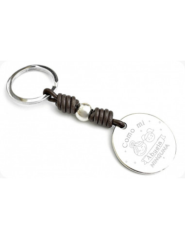 Llavero Redondo Grande Bola Plata