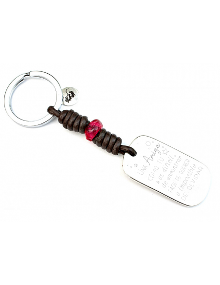 Llavero Militar Grande Resina Rosa