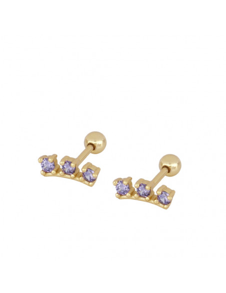 Pendiente Conch Circonitas Lilas