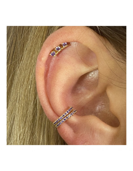 Pendiente Conch Circonitas Lilas