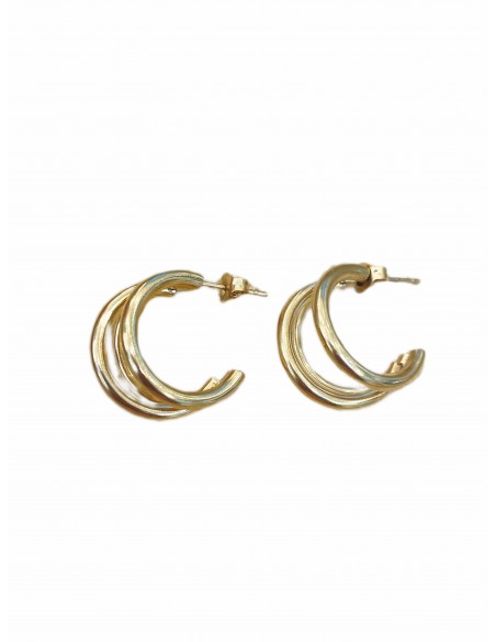 aros triple acero dorados