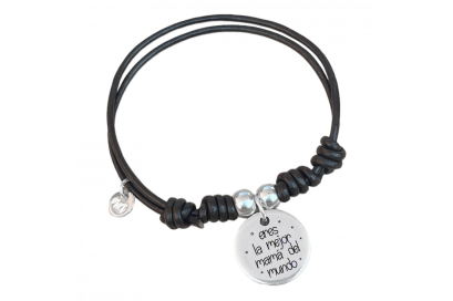 pulsera cuero personalizada eres la mejor mamá del mundo