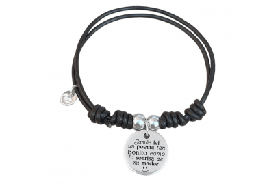 pulsera personalizada cuero jamás leí un poema tan bonito