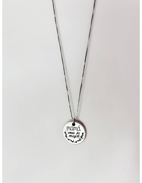 colgante plata personalizado mamá eres la mejor