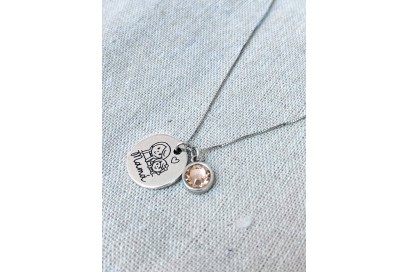 Colgante plata personalizable mamá y niña 2
