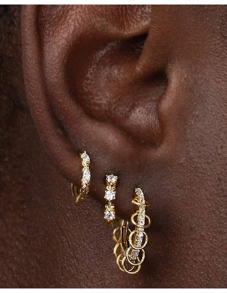 Pendientes Multi Aro Circonitas