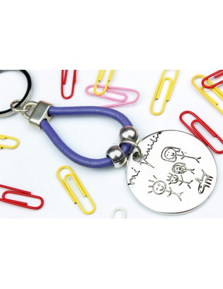 LLAVERO CON DIBUJO HECHO POR LOS NIÑOS