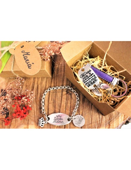 PACK PULSERA Y LLAVERO SUPER MAMA