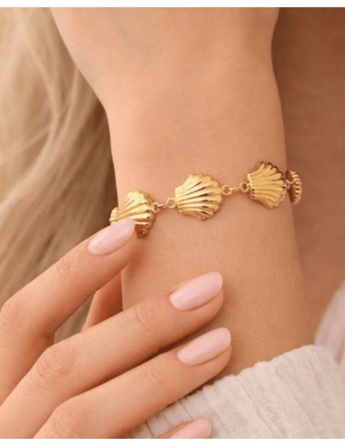 pulsera-conchas-doradas